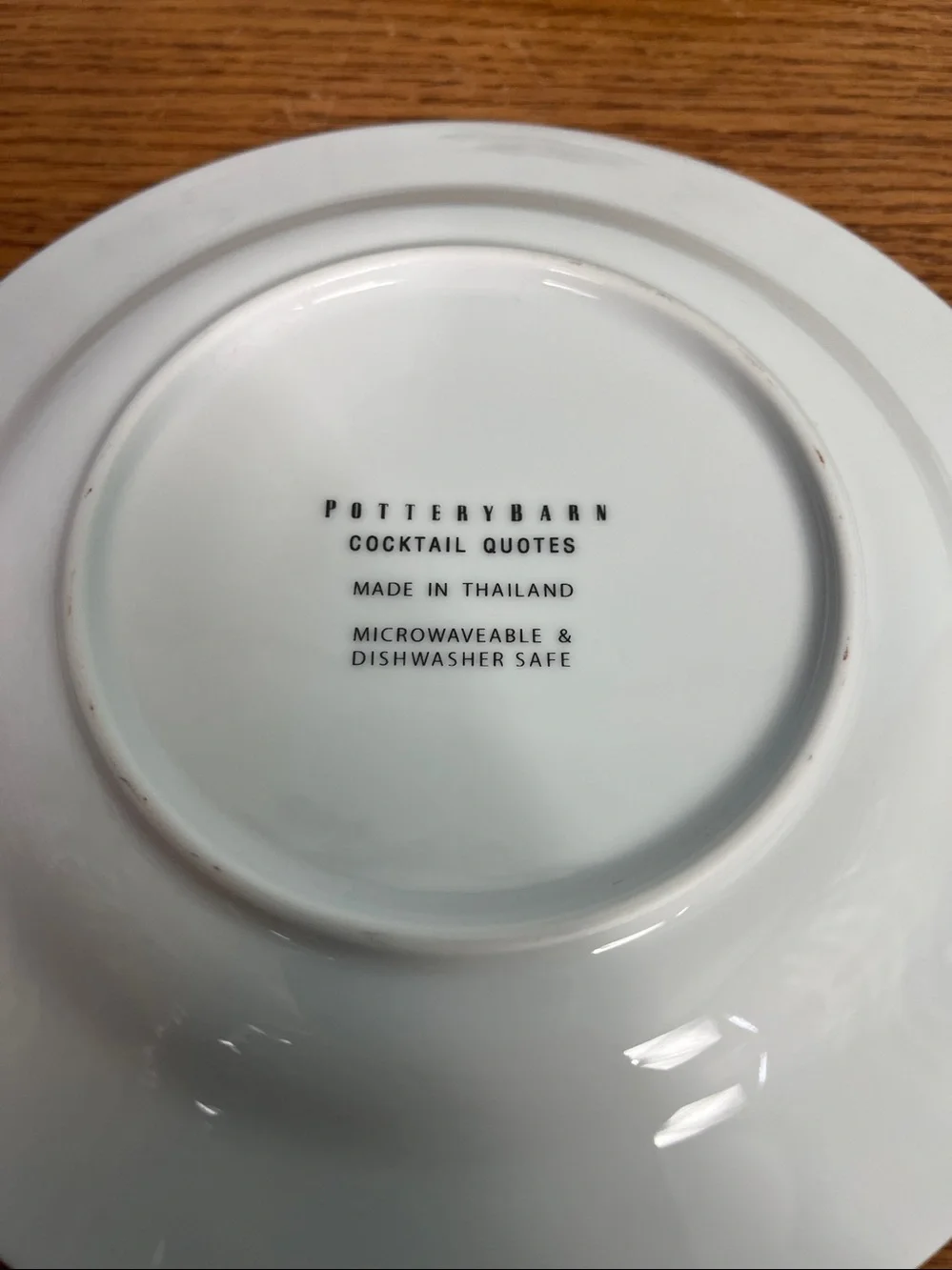 POTTERY BARN Cocktail Quotes Set of 4 Plates Appetizer Salad Dessert